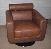Кресло КОССЕТ, кожаное, поворотное