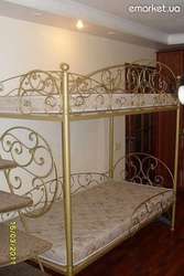 Кованая кровать,  двухярусная,  авторской ручной работы