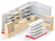 Торговое оборудование,  стеллажи для минимаркетов